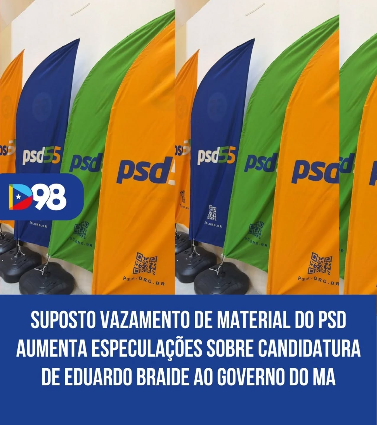 🚨 Vazamento movimenta bastidores da política no Maranhão

Imagens de um suposto material do PSD começaram a circular nas redes sociais e levantaram suspeitas sobre uma possível preparação para a candidatura do prefeito de São Luís, Eduardo Braide, ao governo do Maranhão em 2026.

O material divulgado mostra bandeiras e peças de campanha do partido, o que aumentou as especulações sobre uma movimentação antecipada da sigla no estado. Mesmo liderando cenários de pesquisas recentes, Braide ainda não confirmou se disputará o Palácio dos Leões.

👀 Nos bastidores, aliados e eleitores aguardam uma definição.

Acesse diario98.com e leia a matéria completa.

#Maranhão #Política #EduardoBraide #Eleições2026 #SãoLuís PSD Diario98