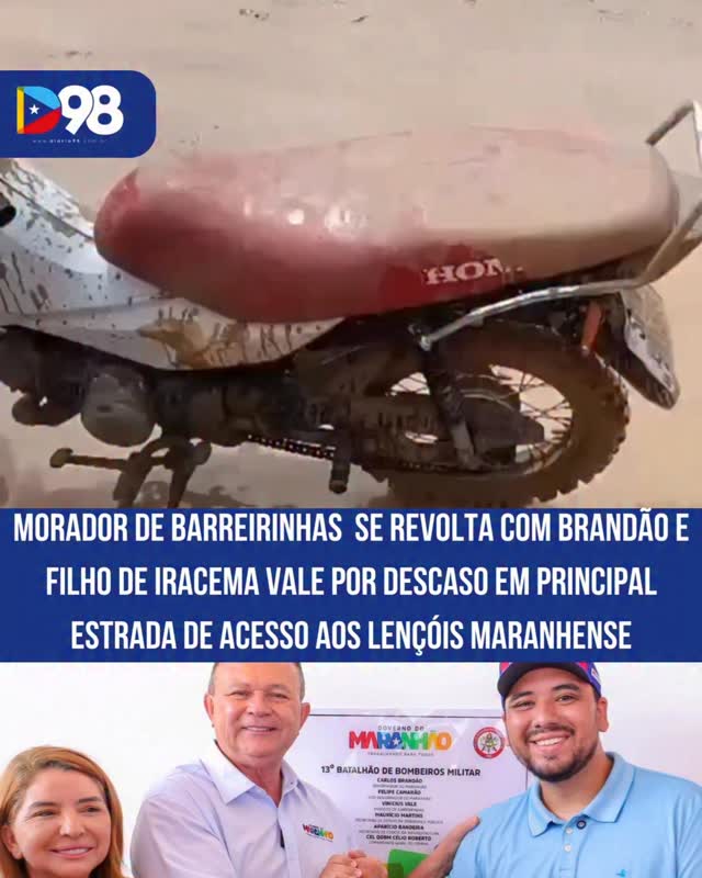 🚧 Situação que revolta moradores
Um vídeo gravado no fim de semana mostra as condições precárias do acesso aos lençóis maranhense dentro do município de Barreirinhas. Nas imagens, é possível ver o estado de abandono da via, dificultando a passagem de quem precisa utilizar o trecho no dia a dia.
O morador que registrou a cena demonstra indignação e cobra respostas das autoridades. Ele cita o governador Carlos Brandão, aliado do prefeito Vinícius Vale, além da presidente da Assembleia Legislativa, Iracema Vale.
A situação expõe dificuldades enfrentadas pela população e reacende cobranças por melhorias na infraestrutura local.
#Diario98 #Barreirinhas #Maranhão #Infraestrutura #Denúncia