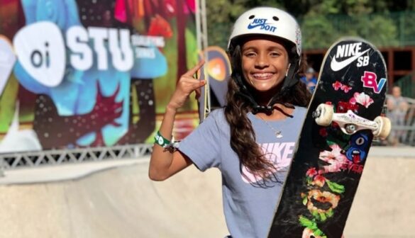 Rayssa Leal, 13 anos, é uma das mais jovens entre as atletas que disputarão as Olimpíadas. Foto: Divulgação