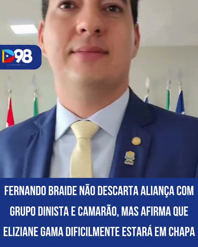 🚨 Movimento político no Maranhão

Em entrevista ao @portaljohncutrim, o deputado estadual Fernando Braide (PSB) admitiu a possibilidade de uma aliança entre Eduardo Braide e o grupo oposicionista dinista na disputa pelo Governo do Estado.

O parlamentar também voltou a criticar a senadora Eliziane Gama (PSD) e afirmou que considera praticamente impossível sua presença em uma eventual chapa ao Senado.

📲 Acompanhe mais bastidores e atualizações no Diário 98.