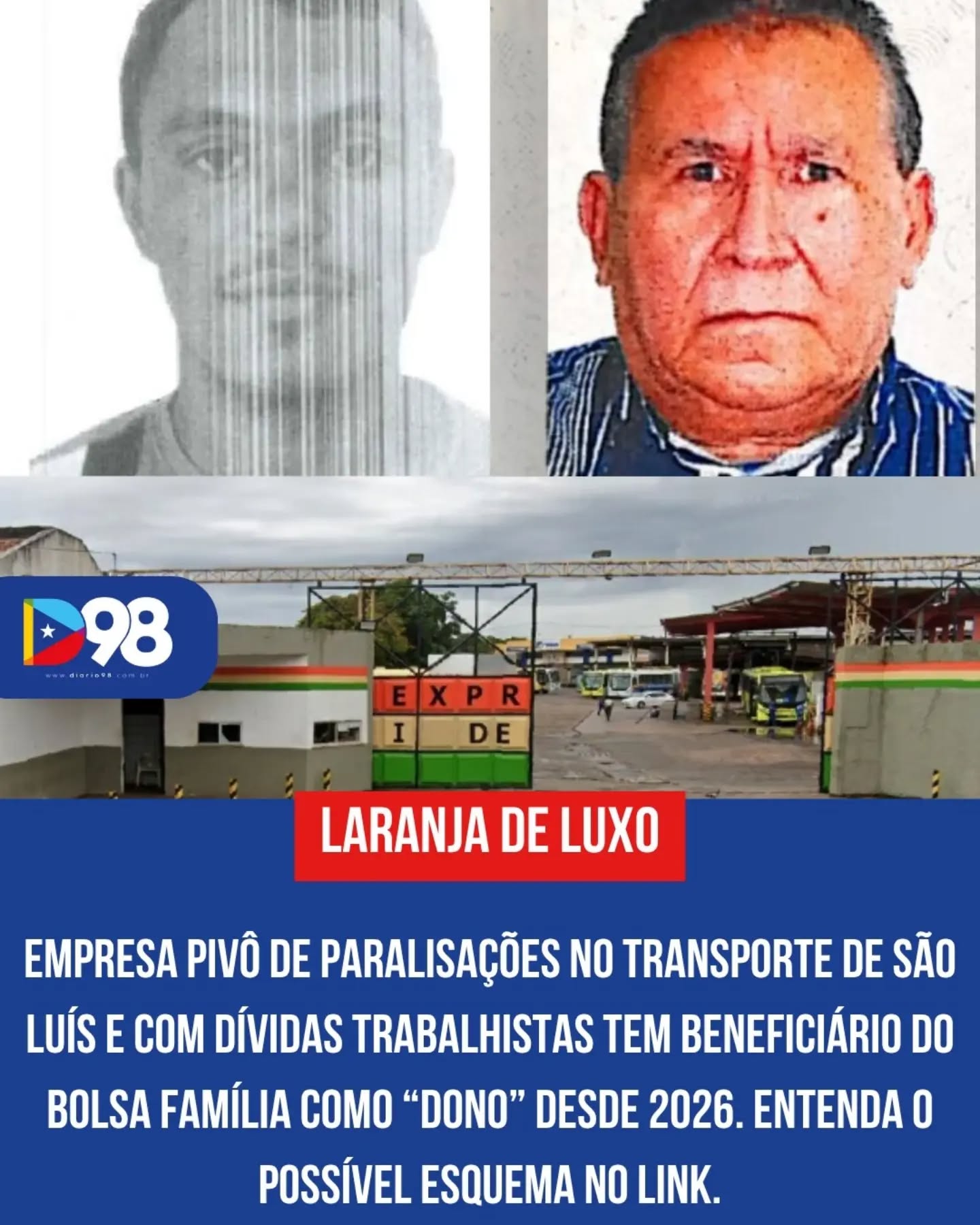 🚨 CASO LEVANTA SUSPEITAS EM SÃO LUÍS

Empresas de ônibus que operam na capital maranhense, acumulam dívidas de R$ 177 milhões e são alvo de crises e paralisações no sistema de transporte, passaram a ter como “dono” um jovem de 26 anos, beneficiário do Bolsa Família.

Documentos da Jucema mostram que ele assumiu 100% das cotas da holding que controla as empresas. O que chama atenção é o contraste: renda mensal de R$ 600 e controle de um grupo com capital social milionário.

A mudança ocorre em meio a recuperação judicial, denúncias de manobras financeiras, repasses milionários suspeitos e histórico de uso de familiares como possíveis “laranjas” para ocultação de patrimônio.

Além disso, o novo sócio já respondeu a processos judiciais e foi preso em flagrante em 2024 por golpe de 50 reais .

💰 Como alguém com esse perfil assume uma empresa desse porte?
🧾 Há um esquema por trás da mudança societária?

➡️ Veja todos os detalhes da apuração no link.

#SãoLuís #Maranhão #TransportePúblico #Investigação #Diario98 PolíticaMA
