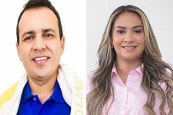 Ary Menezes (PP) que foi eleito prefeito e Thaymara Amorim (PL)) segunda colocada no pleito.