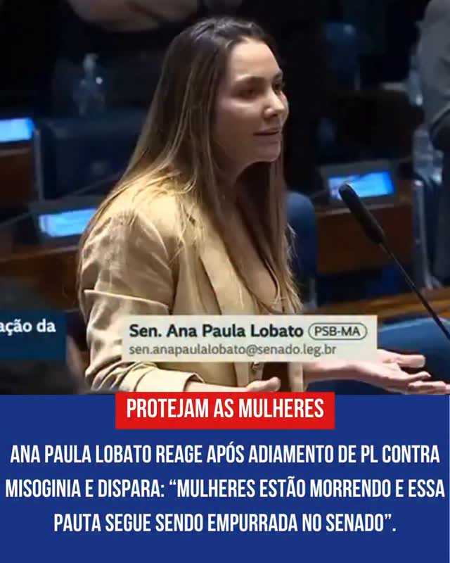 🚨 “As mulheres estão morrendo”

A senadora Ana Paula Lobato(PSB-MA) não escondeu a indignação após o novo adiamento do projeto de sua autoria que criminaliza a misoginia no Senado. Em discurso forte, ela cobrou prioridade para uma pauta que, segundo ela, é urgente diante da violência crescente contra mulheres no Brasil.

O projeto já passou por comissões, já entrou e saiu de pauta várias vezes — mas segue sem votação. Enquanto isso, casos de agressões e feminicídios continuam se acumulando todos os dias.

Nos bastidores, a retirada da proposta foi atribuída a articulações políticas do campo bolsonarista, o que aumenta ainda mais a pressão sobre o Congresso.

Até quando essa pauta vai ser empurrada? 👀

📲 Leia mais no portal diario98.com

#Política #Senado #Mulheres #Brasil #Diário98