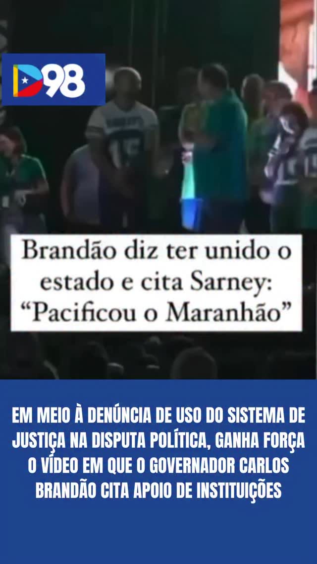 Em meio à denúncia de uma suposta articulação envolvendo setores do sistema de Justiça para interferir no cenário político do Maranhão, um vídeo do governador Carlos Brandão, afirmando “que tem” os órgãos do Sistema de Justiça, volta ao destaque.

“Eu tenho o apoio do Tribunal de Justiça, eu tenho apoio do Ministério Público, eu tenho apoio da Defensoria, eu tenho apoio do Tribunal de Contas”, esbraveja Brandão em vídeo.

O que o governador quis dizer?
