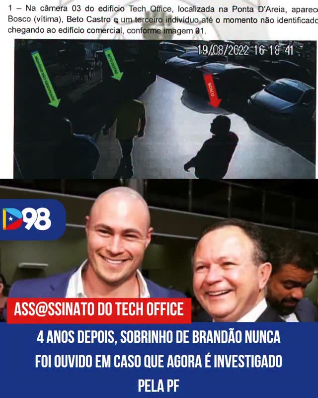🚨 Um caso que parecia encerrado volta ao centro das atenções — e agora com novos desdobramentos.

Obs: você consegue identificar o homem não identificado pela inteligência da polícia Civil?

O assassinato ocorrido em São Luís, em 2022, passou a ser investigado pela Polícia Federal, após surgirem indícios de ligação com um possível esquema de propina envolvendo contratos públicos no Maranhão.

👀 Um dos pontos que mais chama atenção é a presença de Daniel Brandão (Itapary), sobrinho do governador Carlos Brandão e atual presidente do TCE-MA, em uma reunião com os envolvidos minutos antes do crime.

❗ Mesmo com registros, depoimentos e imagens que confirmam sua presença, ele nunca foi ouvido pela Polícia Civil — mesmo após quase quatro anos do ocorrido.

A entrada da PF muda o rumo do caso, que deixa de ser apenas um homicídio e passa a ser analisado também sob a ótica de possíveis irregularidades envolvendo recursos públicos.

Segundo relatos apresentados às autoridades, o crime pode ter ligação com um desentendimento sobre valores de um contrato. Essas informações ainda estão sendo apuradas.

Procurado, Daniel nega qualquer envolvimento e afirma ser vítima de tentativa de extorsão.

📌 O caso segue em investigação.

Acompanhe tudo no diario98.com

#Política #Maranhão #Investigação #PF #Bastidores Justiça Diario98