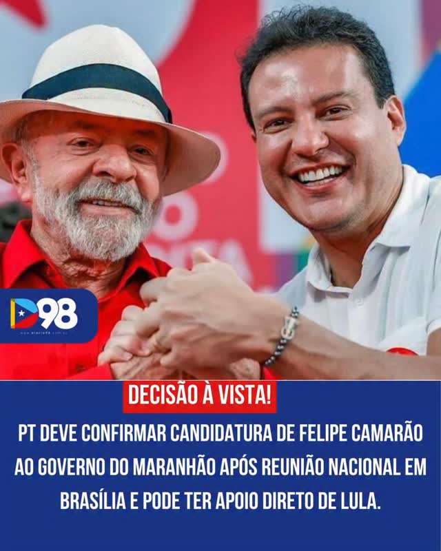 O PT deve confirmar, nos próximos dias, a candidatura de Felipe Camarão ao governo do estado, após reunião da direção nacional em Brasília. Nos bastidores, o movimento indica maior protagonismo do partido na disputa.

A expectativa de apoio direto do presidente Lula pode fortalecer ainda mais o nome de Camarão na largada da pré-campanha.

📲 Acompanhe o Diario 98 para mais atualizações.

#Diario98 #PoliticaMA #Maranhao #FelipeCamarao #Eleições2026