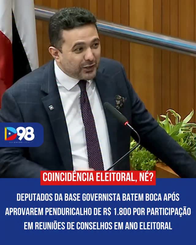 A Assembleia Legislativa do Maranhão aprovou a Medida Provisória nº 540/2026, que cria jeton para integrantes do Conselho Administrativo do Fundo Estadual de Pensão e Aposentadorias. O benefício, segundo críticos da proposta, pode chegar a R$ 1.800 por participação em reunião, mesmo com o conselho já funcionando há anos sem esse tipo de pagamento.

A votação foi marcada por bate-boca entre os deputados yglesio e Catulê, ambos da base do governo Brandão em meio a críticas da oposição sobre a falta de informações básicas no texto, como valor exato do pagamento, limite de reuniões por mês, número de beneficiados e impacto financeiro total da medida. Parlamentares também questionaram a urgência da proposta diante de outras prioridades do Maranhão, especialmente em ano eleitoral.

📢 A aprovação reacende o debate sobre gastos públicos, transparência e a criação de novos benefícios dentro da estrutura do Estado.

#Diario98 #Politica #Maranhao #AssembleiaLegislativa